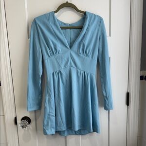 Vintage 1970s Blue Mini Dress